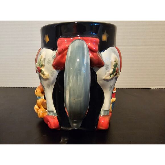 Tis the Season Christmas Holiday Rocking Horse Oversize Mug Susan Winget - Picture 4 of 11